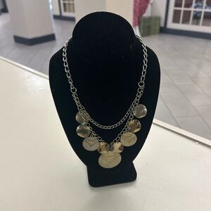 Necklace Women’s  metal circle disc cascading necklace  Gold-Tone Disc